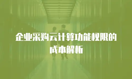 企业采购云计算功能权限的成本解析