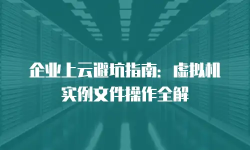 企业上云避坑指南：虚拟机实例文件操作全解