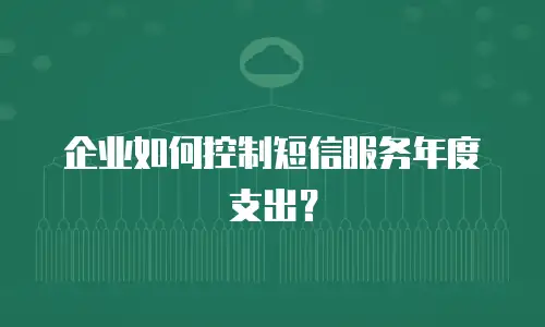 企业如何控制短信服务年度支出？