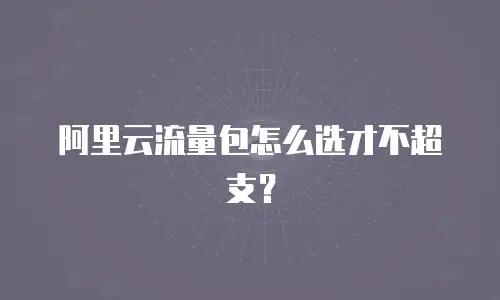 阿里云流量包怎么选才不超支？