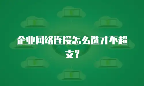 企业网络连接怎么选才不超支？