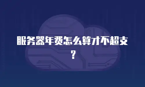 服务器年费怎么算才不超支？