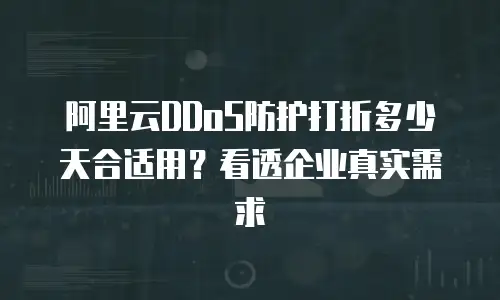 阿里云DDoS防护打折多少天合适用？看透企业真实需求