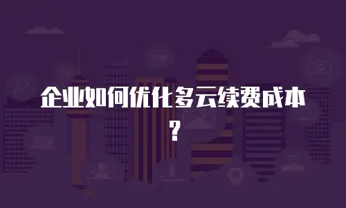 企业如何优化多云续费成本？