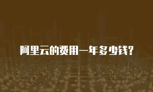 阿里云的费用一年多少钱？