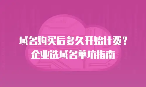 域名购买后多久开始计费？企业选域名单坑指南
