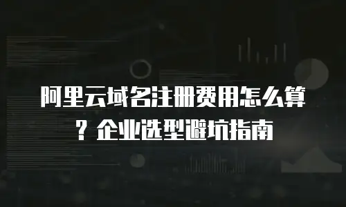 阿里云域名注册费用怎么算？企业选型避坑指南