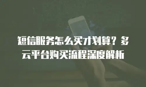 短信服务怎么买才划算？多云平台购买流程深度解析