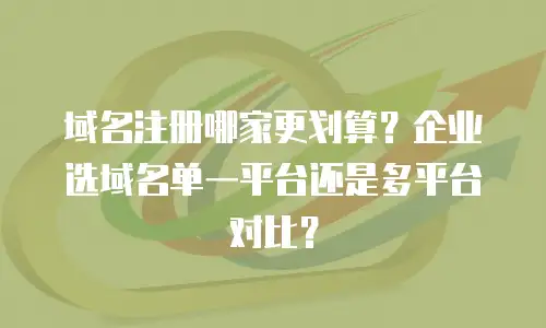 域名注册哪家更划算？企业选域名单一平台还是多平台对比？