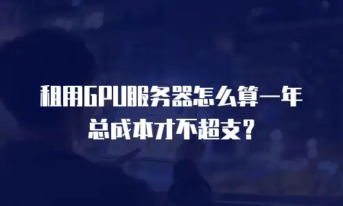 租用GPU服务器怎么算一年总成本才不超支？