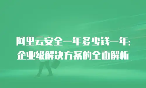 阿里云安全一年多少钱一年：企业级解决方案的全面解析