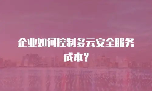 企业如何控制多云安全服务成本？