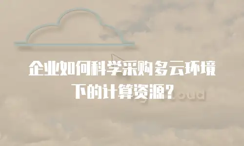 企业如何科学采购多云环境下的计算资源？