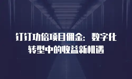 钉钉功倍项目佣金：数字化转型中的收益新机遇