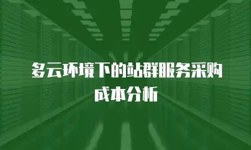 多云环境下的站群服务采购成本分析