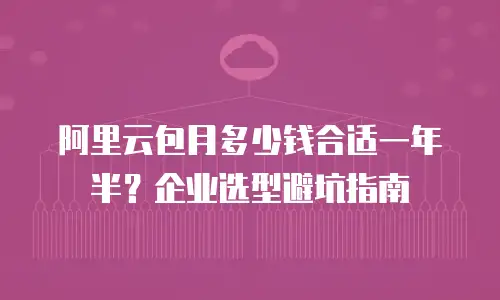 阿里云包月多少钱合适一年半？企业选型避坑指南