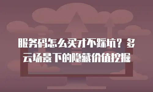 服务码怎么买才不踩坑？多云场景下的隐藏价值挖掘