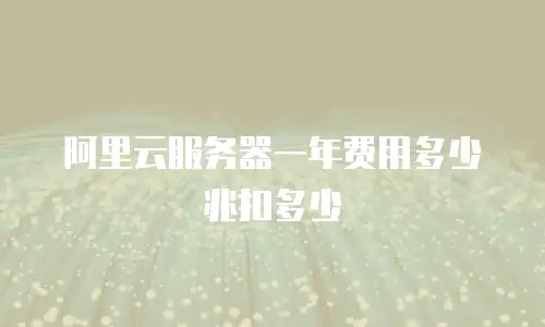 阿里云服务器一年费用多少兆扣多少