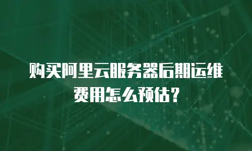 购买阿里云服务器后期运维费用怎么预估？