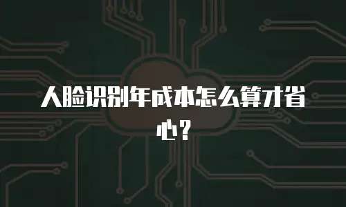 人脸识别年成本怎么算才省心？