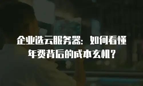 企业选云服务器：如何看懂年费背后的成本玄机？