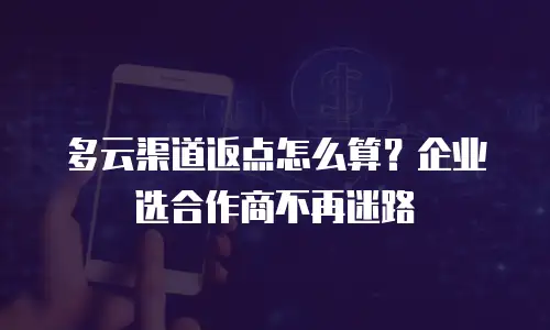 多云渠道返点怎么算？企业选合作商不再迷路