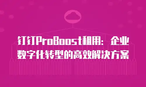 钉钉ProBoost租用：企业数字化转型的高效解决方案