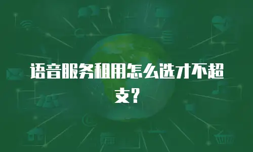 语音服务租用怎么选才不超支？