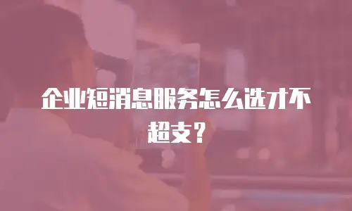 企业短消息服务怎么选才不超支？
