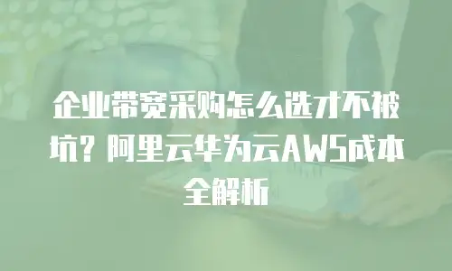 企业带宽采购怎么选才不被坑？阿里云华为云AWS成本全解析