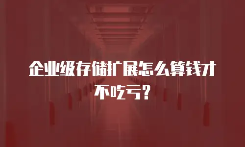 企业级存储扩展怎么算钱才不吃亏？