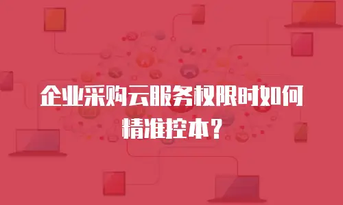 企业采购云服务权限时如何精准控本？