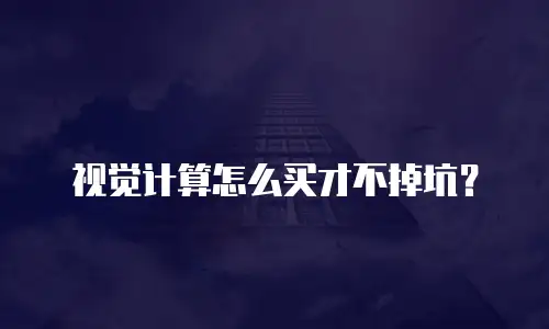 视觉计算怎么买才不掉坑？