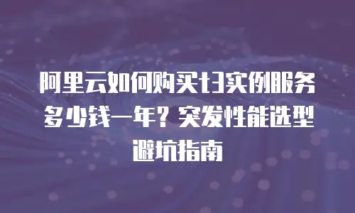 阿里云如何购买t3实例服务多少钱一年？突发性能选型避坑指南