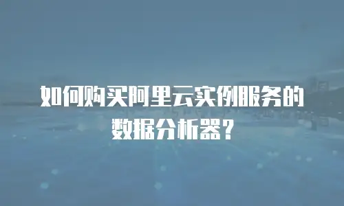 如何购买阿里云实例服务的数据分析器？