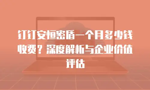 钉钉安恒密盾一个月多少钱收费？深度解析与企业价值评估