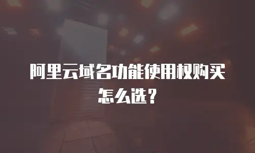阿里云域名功能使用权购买怎么选？