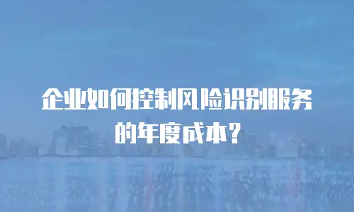 企业如何控制风险识别服务的年度成本？