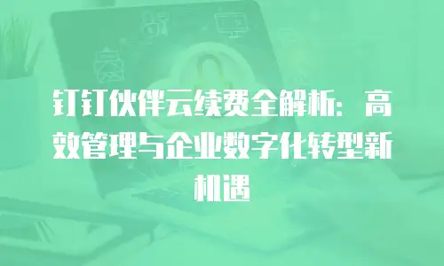 钉钉伙伴云续费全解析：高效管理与企业数字化转型新机遇