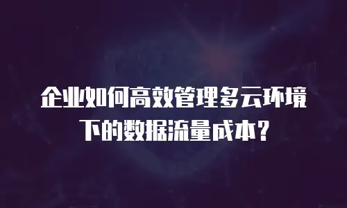 企业如何高效管理多云环境下的数据流量成本？