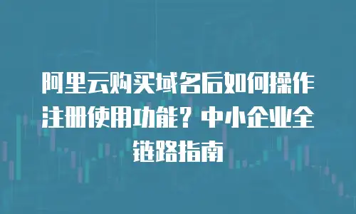 阿里云购买域名后如何操作注册使用功能？中小企业全链路指南