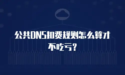 公共DNS扣费规则怎么算才不吃亏？