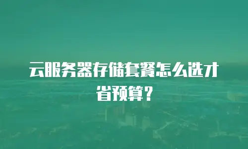 云服务器存储套餐怎么选才省预算？