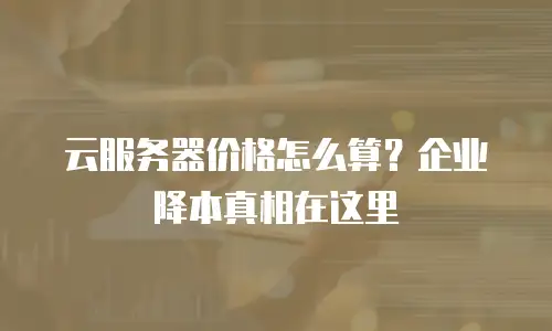 云服务器价格怎么算？企业降本真相在这里