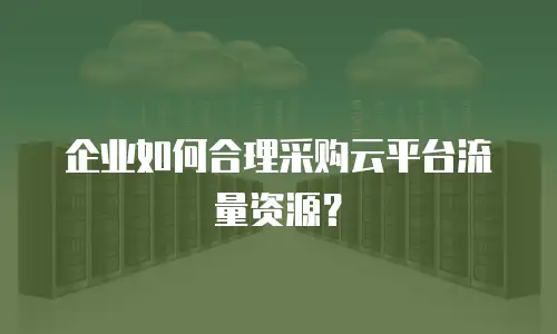 企业如何合理采购云平台流量资源？