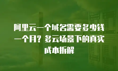 阿里云一个域名需要多少钱一个月？多云场景下的真实成本拆解