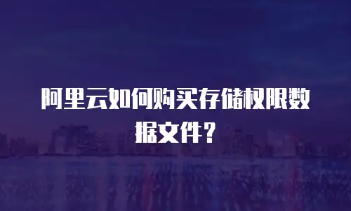 阿里云如何购买存储权限数据文件？