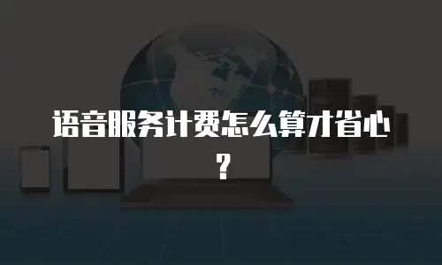 语音服务计费怎么算才省心？