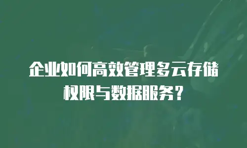 企业如何高效管理多云存储权限与数据服务？