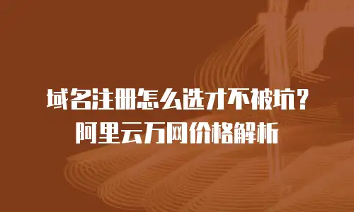域名注册怎么选才不被坑？阿里云万网价格解析